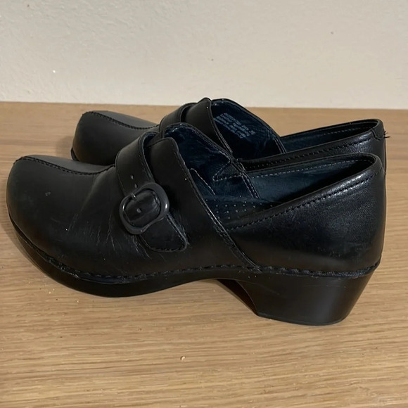 Dansko Women's Western Clogs Sz 6 Black Leather Button Professional Work Shoes - Picture 5 of 16